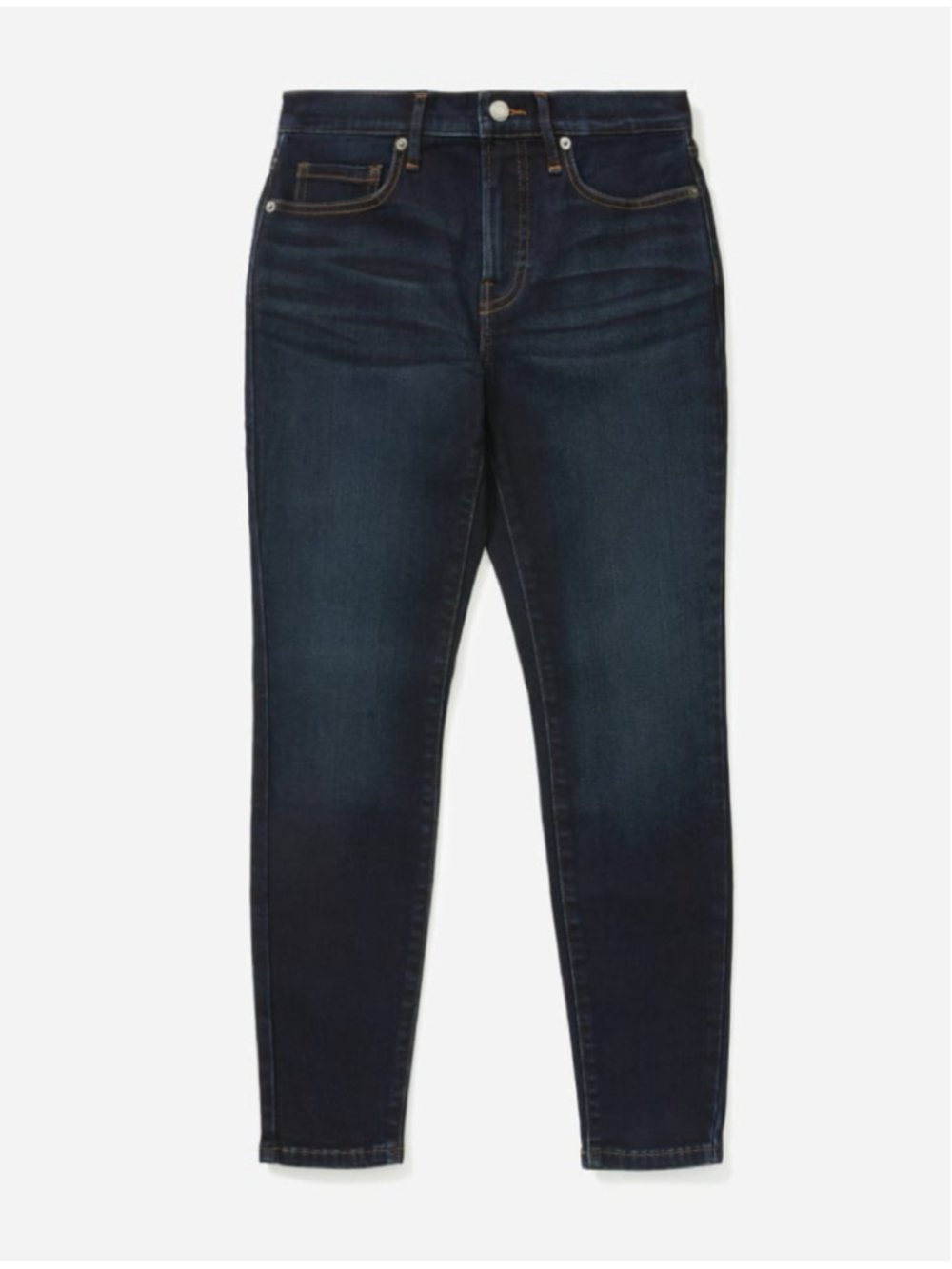 Everlane Authentic Stretch High Rise Skinny Ankle Jeans Dark Indigo Blue Size 26